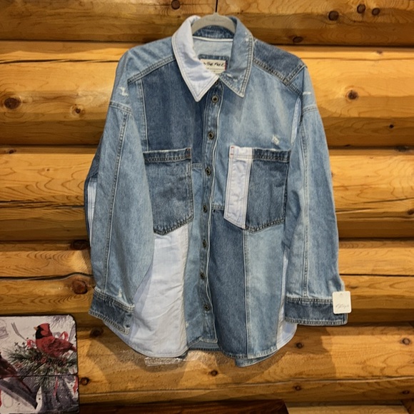 Free People NWT Mountain Roads Shirt Size Medium in Mixed Combo - Picture 6 of 16